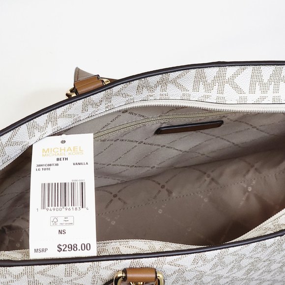 NEW! Michael Kors Beth Large Tote Shoulder Hand Bag Purse - Picture 9 of 11